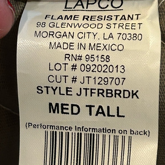 NEW Lapco FR canvas insulated Work jacket - Picture 8 of 8